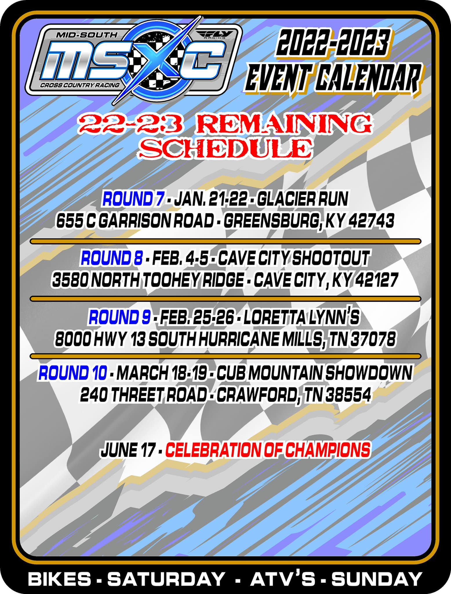 mxsc race schedule